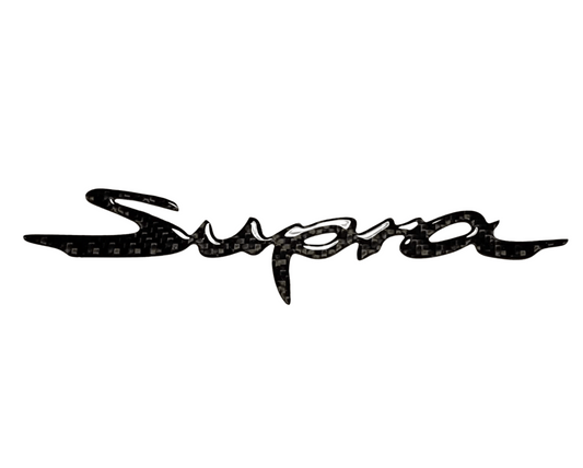TWILL CARBON FIBER SUPRA SCRIPT BADGE
