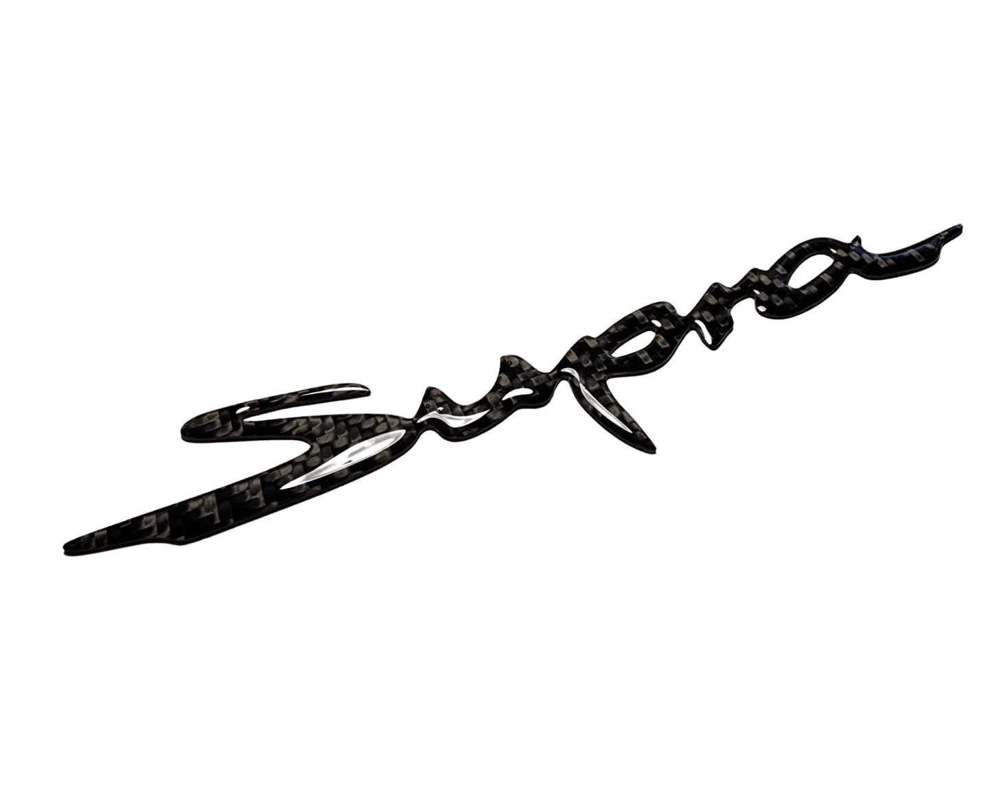 TWILL CARBON FIBER SUPRA SCRIPT BADGE