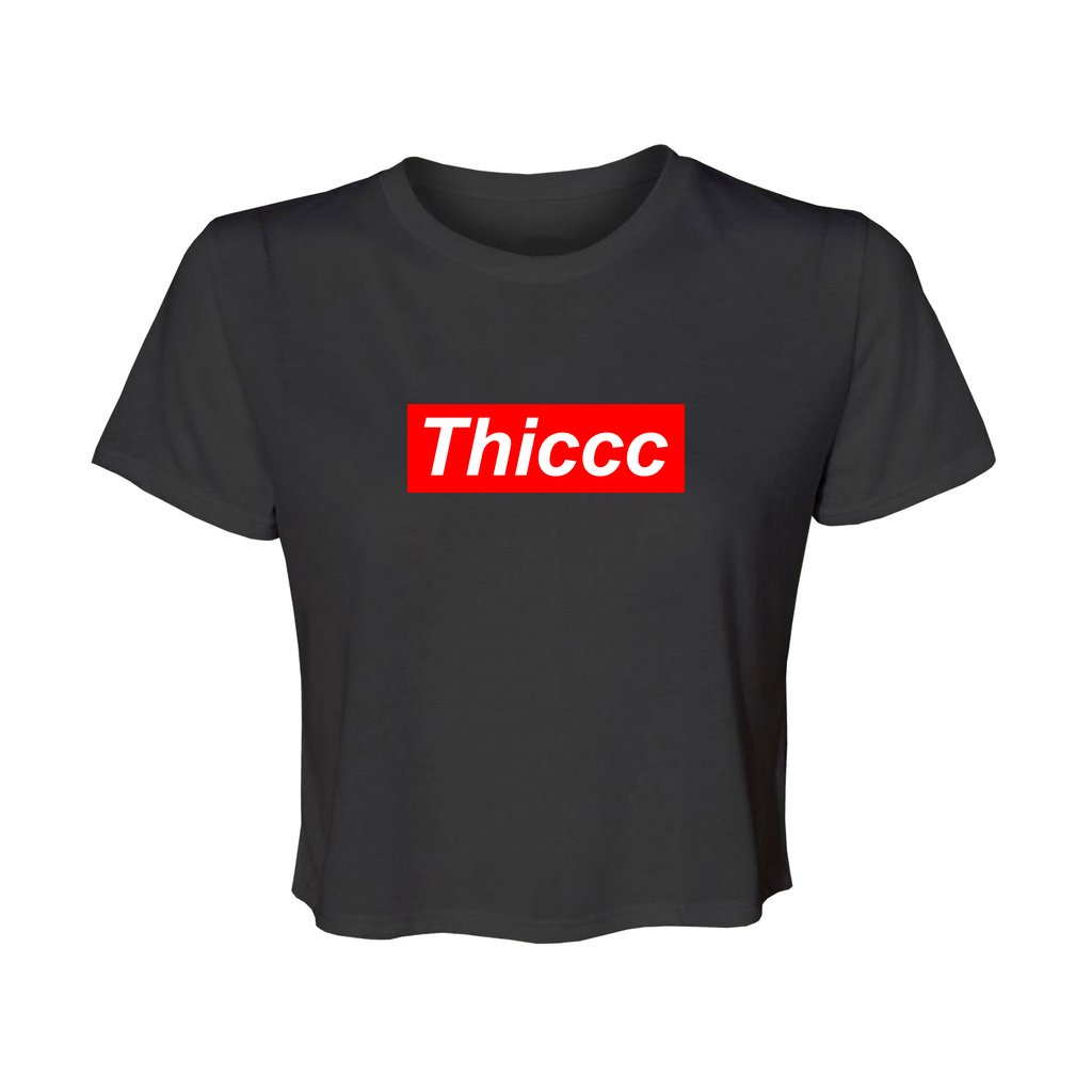 Thiccc Womens Flowy Cropped Tee Thiccc3d 